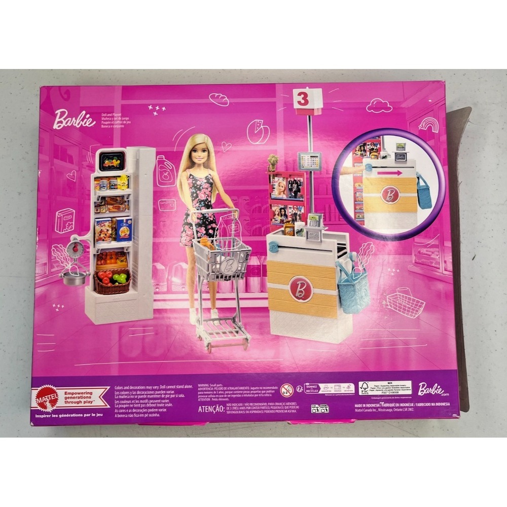 Barbie Supermarket PlaySet, Multicolor Doll Grocery Store 25+ Accessories